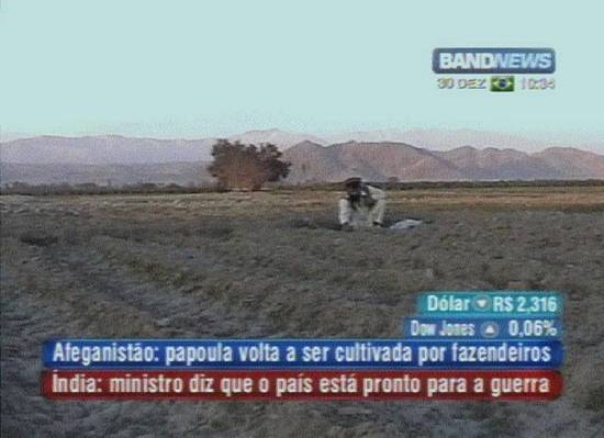 Captura de tela do noticirio da TV Band News em 30/12/2001