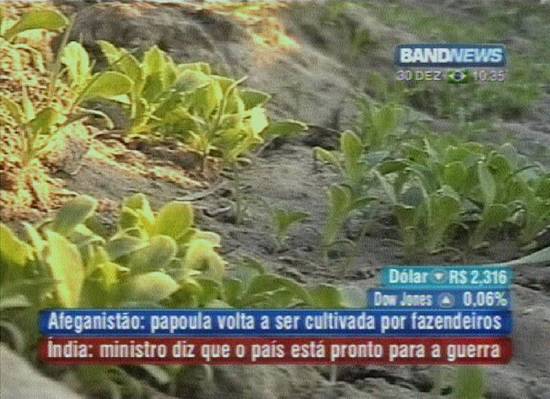Captura de tela do notici�rio da TV Band News em 30/12/2001