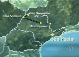 A falha na rede de Itaipu/Araraquara/SP desligou outra rede, at� a usina de Ilha Vermelha... (captura de tela - TV Globo, 24/1/2002, 0H49)