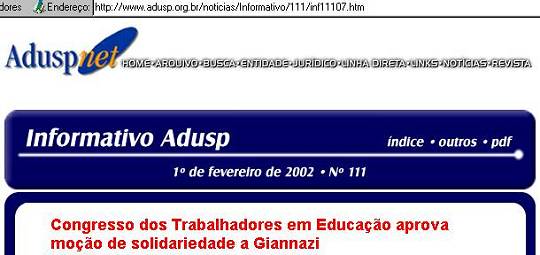 Clique para ir � mat�ria original no site Adusp