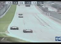 A pol�mica ultrapassagem - Imagem: TV Espanha Internacional (Madrid) - 12/5/2002