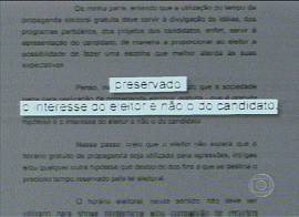 Trecho destacado na decis�o do TSE, na mat�ria do 'Jornal da Globo' de 23/8/2002 �s 00h22 - Rede Globo de Televis�o