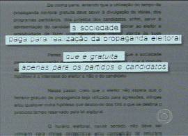 Trecho destacado na decis�o do TSE, na mat�ria do 'Jornal da Globo' de 23/8/2002 �s 00h22 - Rede Globo de Televis�o