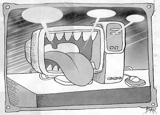 Ilustração do cartunista Bar, de 'A Tribuna', publicada com o artigo