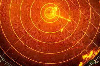 Tela de Racon, com a letra Q (--.-) visivel em c�digo Morse