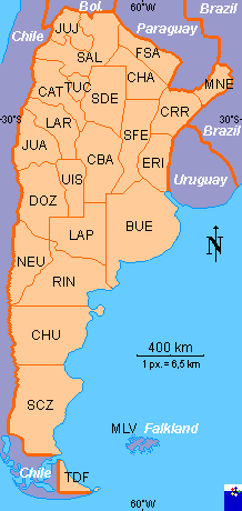 Mapa da Argentina � FOTW Flags Of The World