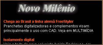 Novo Mil�nio inclui um banner noticioso din�mico, renovado continuamente