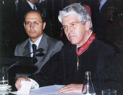 O vice em exerc�cio, Geraldo Alkmin, e o desembargador Bonilha. Foto: Takayama/TJESP