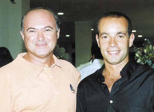 Rubinho Viegas e F�bio Hypollito, na inaugura��o da loja Personal Car de S�o Vicente