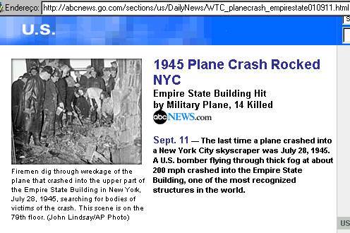 P�gina Web com mat�rias especiais sobre os atentados e a Arquitetura