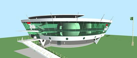 Vista diurna do projeto do museu: acervo pessoal do 'Rei' (Foto: Prefeitura Municipal de Santos)