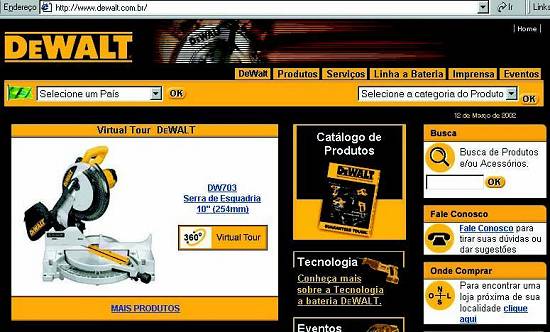 Novo visual da p�gina da empresa na Web