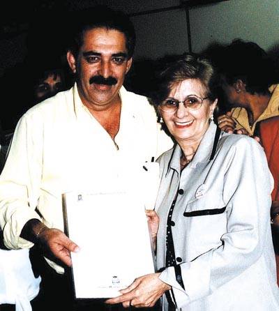 O vereador Wanderley Maduro e Concei��o Dante, coordenadora do Proler (Foto: Soraya Liguori)