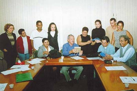 Clermont e os novos empres�rios: apoio ao projeto (Foto: Nilton Medeiros)