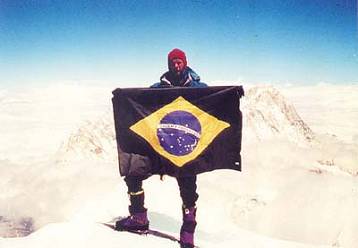 Waldemar Niclevicz no alto do Everest, em 14/5/1995: agora, sem oxig�nio artificial