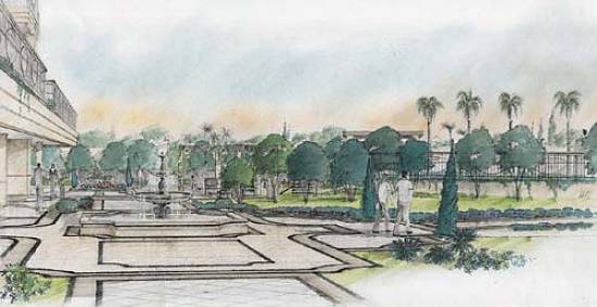 Gardens: entre as torres, criando amplas �reas de jardins