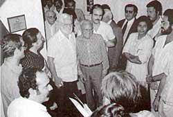 Albert Sabin  visita a AMS no incio dos anos 80