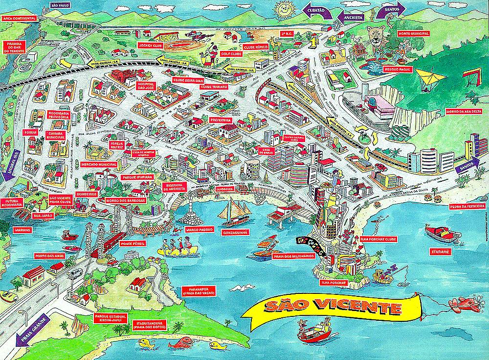 Mapa produzido pela Prefeitura Municipal de So Vicente.